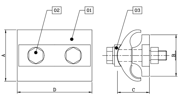 conector via doble al 16-150mm2